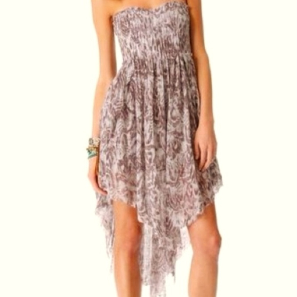 NWOT | Free People | Strapless Asymmetrical Hanky Hem Purple Dress - Picture 4 of 10